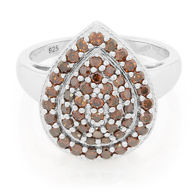 Roter Diamant-Silberring
