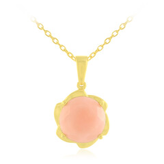 Pinkfarbener Opal-Silberhalskette