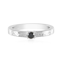 Schwarzer Brillant-Silberring