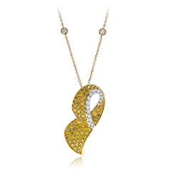 Gelber SI1 Diamant-Goldhalskette (CIRARI)