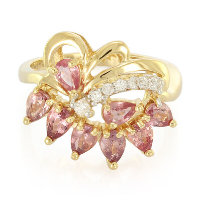 Nicht erhitzter Padparadscha-Saphir-Goldring (AMAYANI)