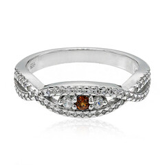 Oranger Saphir-Silberring