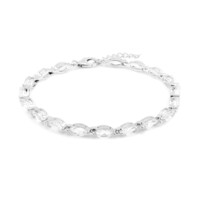 Weißer Topas-Silberarmband