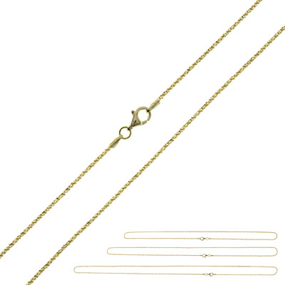 Silber-Criss-Cross-Kettenset - 9,763 g - 40, 50 und 60 cm - vergoldet