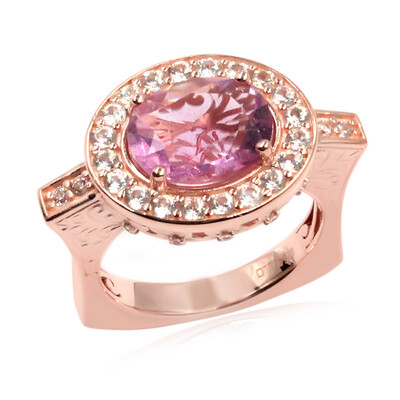 Pinkfarbener Fluorit-Silberring (Dallas Prince Designs)