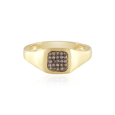 I3 Schokoladen-Diamant-Silberring