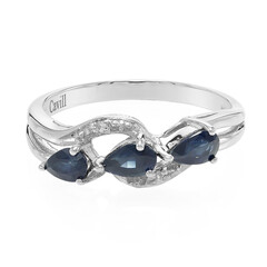 Blauer Burmesischer Saphir-Silberring