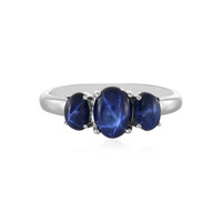 Blauer Stern-Saphir-Silberring