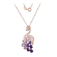Sambia-Amethyst-Silberhalskette