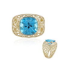 Schweizblauer Topas-Goldring (Ornaments by de Melo)