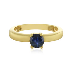 Blauer Stern-Saphir-Silberring
