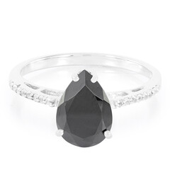 Schwarzer Spinell-Silberring