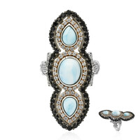 Larimar-Silberring (Dallas Prince Designs)