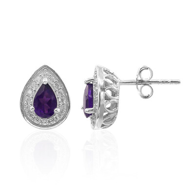 Sambia-Amethyst-Silberohrringe