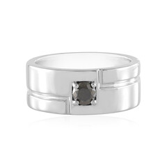 Schwarzer Brillant-Silberring