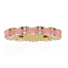 Pinkfarbener Pastell-Quarz-Silberring