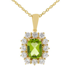 Peridot-Silberhalskette