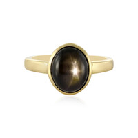 Schwarzer Stern-Saphir-Silberring