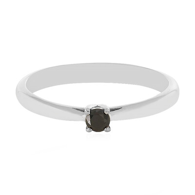 Schwarzer Diamant-Silberring