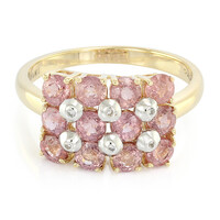 Nicht erhitzter Padparadscha-Saphir-Goldring (AMAYANI)