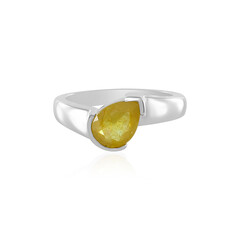 Gelber Madagaskar-Saphir-Silberring