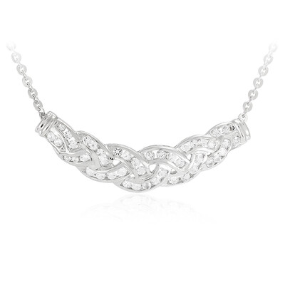 Weißer Topas-Silbercollier