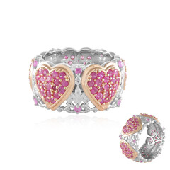 Pinkfarbener Saphir-Silberring (Gems en Vogue)