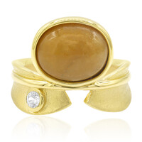 Goldener Jadeit-Silberring