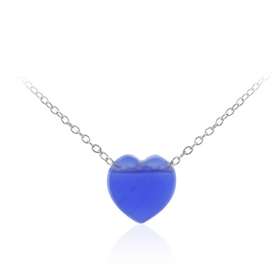 Blauer Achat-Silbercollier