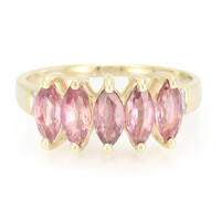 Nicht erhitzter Padparadscha-Saphir-Goldring