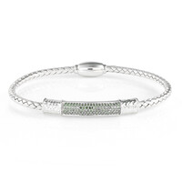 Grüner Diamant-Silberarmreif