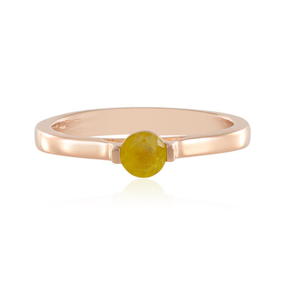 Gelber Madagaskar-Saphir-Silberring