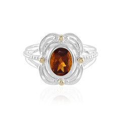 Madeira-Citrin-Silberring mit Gold (Granulieren)