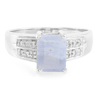 Blauer Band-Achat-Herren-Silberring