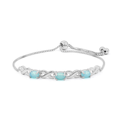 Karibikblauer Opal-Silberarmband