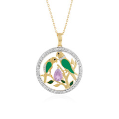 Lavendel-Amethyst-Silberhalskette