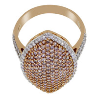 Pinkfarbener Diamant-Goldring (AMAYANI)