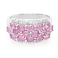 Pinkfarbener Ceylon-Saphir-Silberring