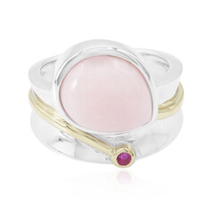 Pinkfarbener Opal-Silberring