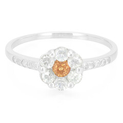 Oranger Saphir-Silberring