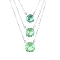 Grüner Fluorit-Silbercollier