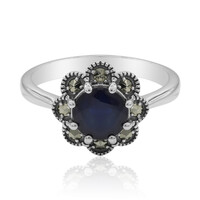 Blauer Saphir-Silberring