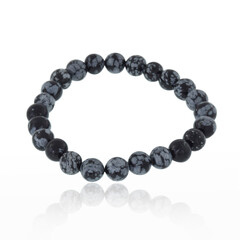 Schneeflocken-Obsidian-Armband