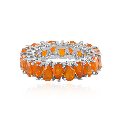 Äthiopischer Oranger Opal-Silberring