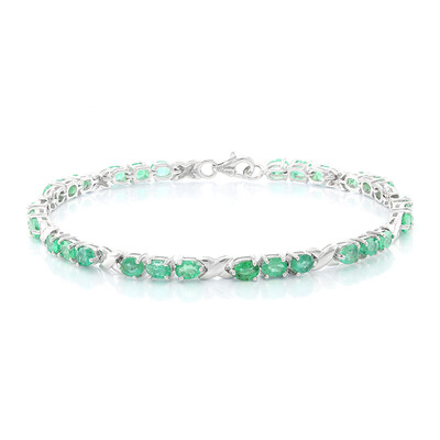 Sambia-Smaragd-Silberarmband