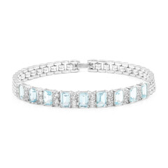 Himmelblauer Topas-Silberarmband