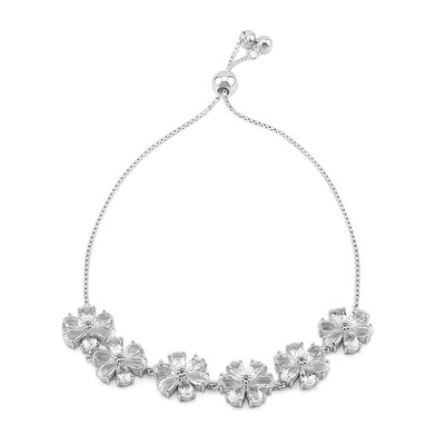 Weißer Topas-Silberarmband