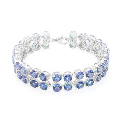 Blauer Mystik-Topas-Silberarmband