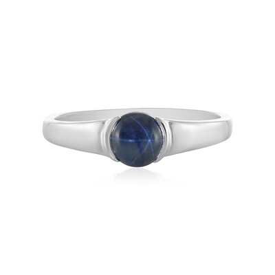 Blauer Stern-Saphir-Silberring