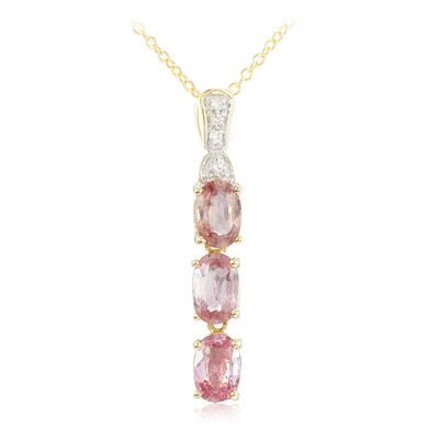 Nicht erhitzter Padparadscha-Saphir-Goldhalskette (AMAYANI)
